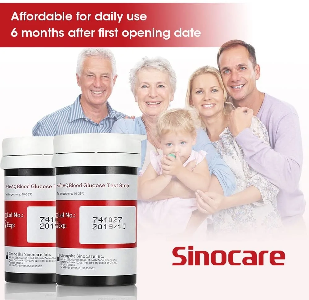 Sinocare безопасная прибор для контроля уровня сахара в крови полоски Быстрая проверка тест-полоски для измерения уровня глюкозы в крови, оптовая продажа диабетические тест-полоски