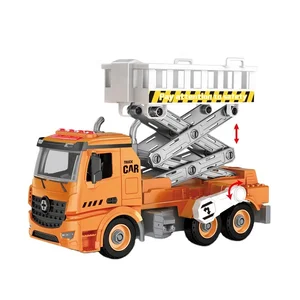 ITTL STEAM TOY DIY ASSEMBLY PULL BACK ENGINEERING RESCUE TRUCK WITH LIGHT and MUSIC