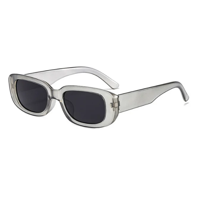 ★HANGLE EYEWEAR★ Vintage Square Sunglasses Silver Rectangle Sunglasses for Women & Men - Trendy Y2K Retro
