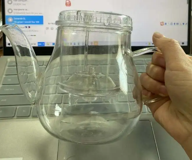 500ml Press Button Modern Design Borosilicate Glass Teapot With Infuser