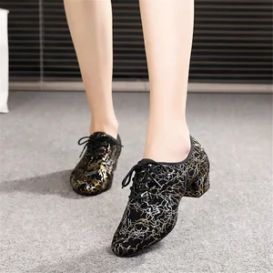 Women's Professional Modern Dance Shoes Fashion Square Dance Shoes Low-Heeled Soft-Soled Outdoor Dance Shoes