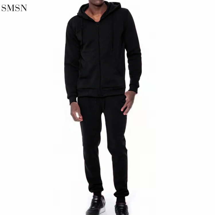 Fashion 2021 Solid Color Hoodie Casual Zipper Men Sets Clothing 2021 Mens Jogger Sets Men 2 Piece Set