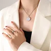 P489  Steel color necklace  405cm