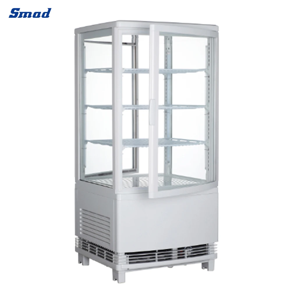 Commercial Countertop Four Sides Glass Door Display Cooler Freezer ...