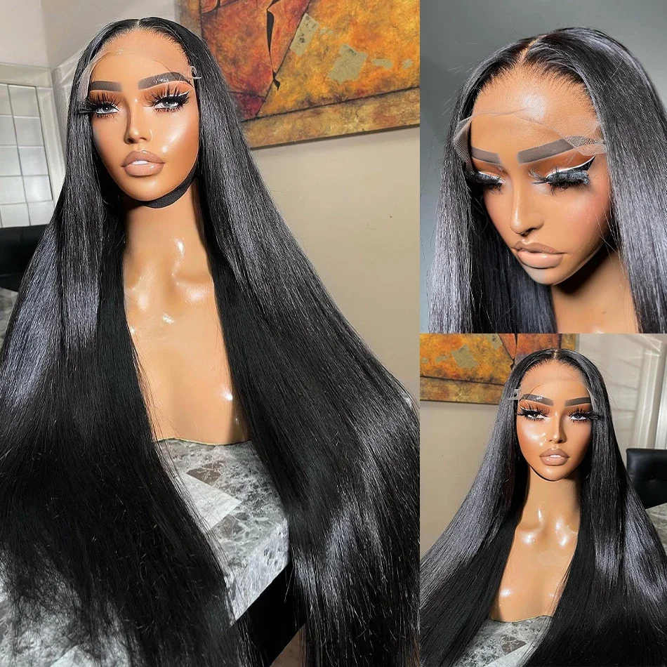 13x4 13x6 HD Lace Frontal Echthaar Perücke Knochen Gerade 40 Zoll Brasilianische Transparent 250% Lace Front Perücken Für Frauen_voghion.com