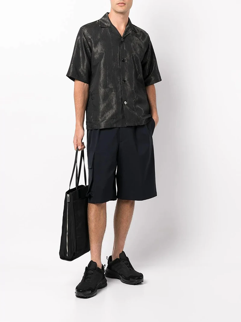Latest Design Summer Old School Short Sleeve Silk Fabric Pockets Casual Shirts for Men gallery 6