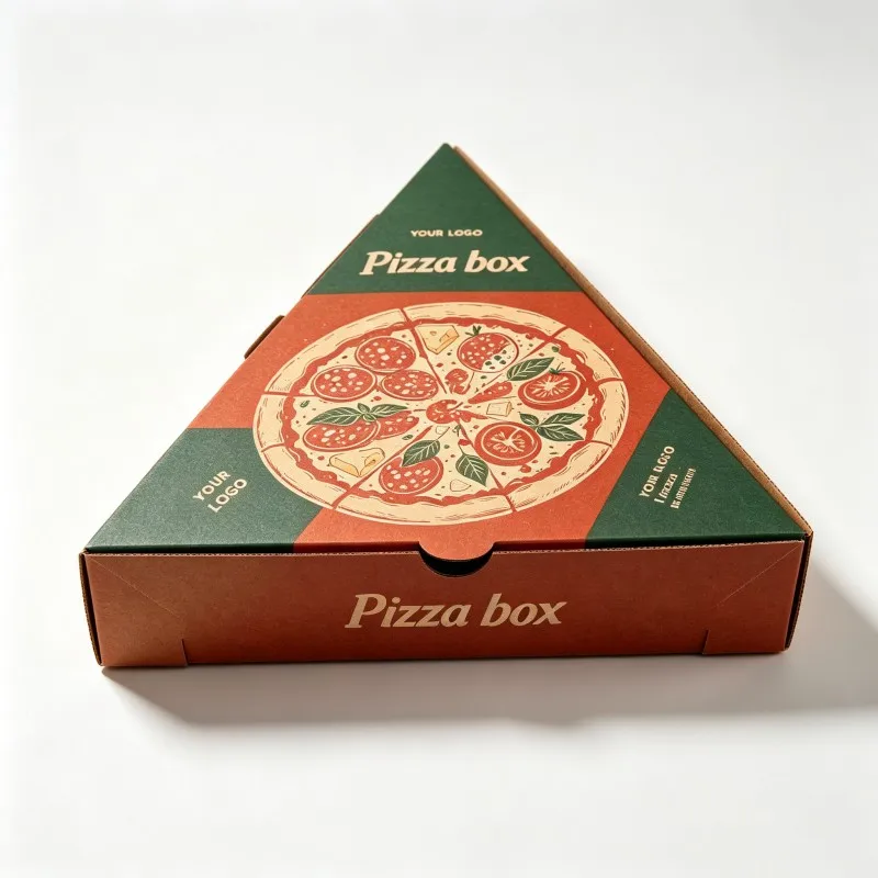 Großhandel lebensmittelechter Pappkarton für Pizza, dreieckiger Pizzakarton, individuell gestaltbare Verpackung für Snacks und Backwaren