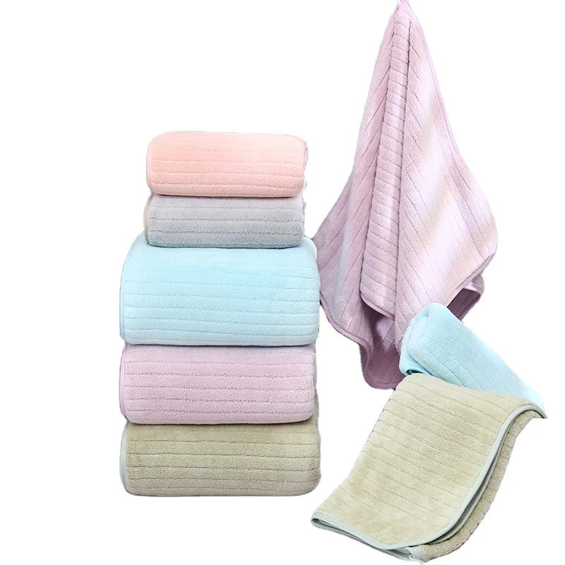 Coral Velvet Large Size Microfiber Bath Towel Set Lint Free Bath Towel