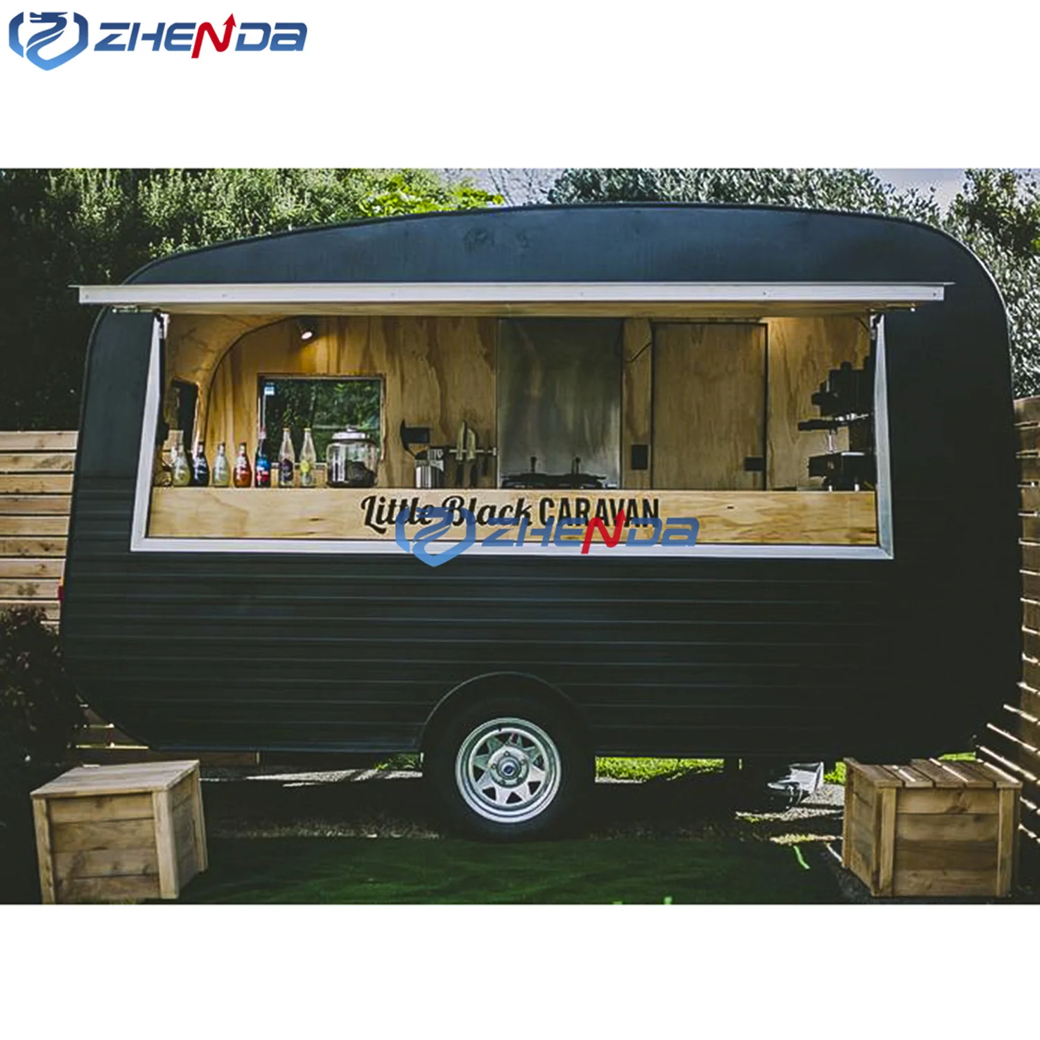 Mobile Food Cart Stainless Steel Ice Cream Carts Concession Trailer