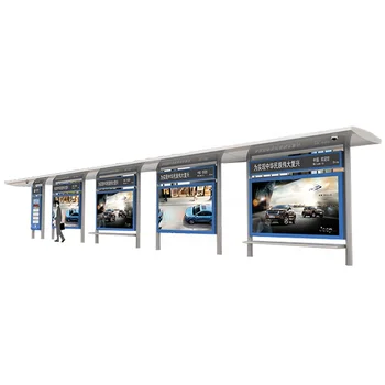 Smart Urban Furniture Custom Bus Stop Design Model Bus Stop Canopy Metal Bus Shelter Stop Design