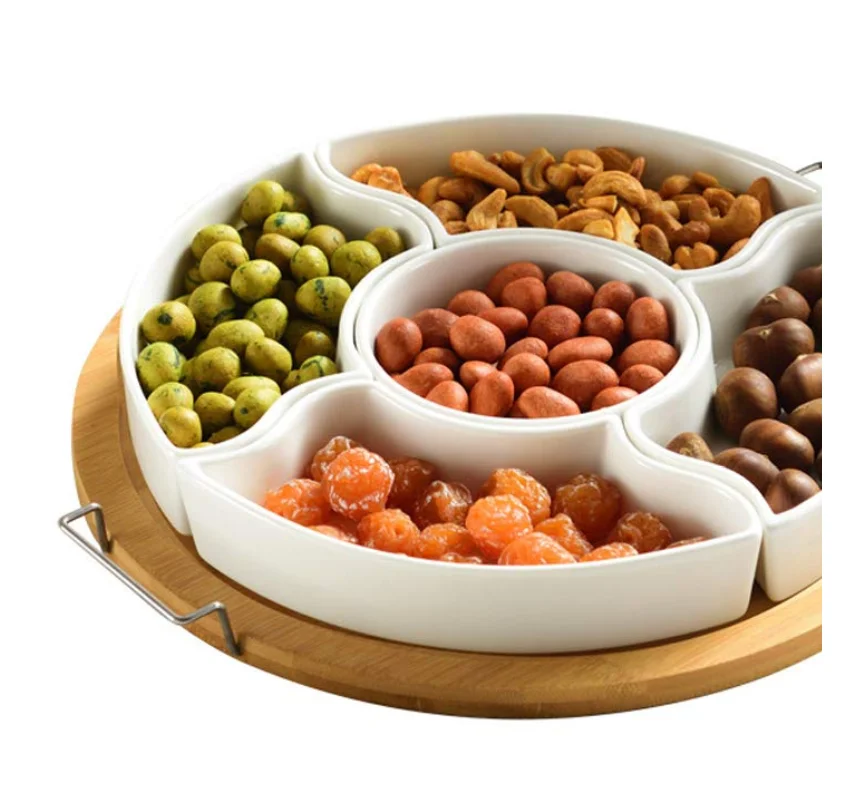 Plateau Bois En Forme De Bateau – Service Pour Fruits Secs, Noix, Apéritifs Et Snacks – Élégant Et Rustique