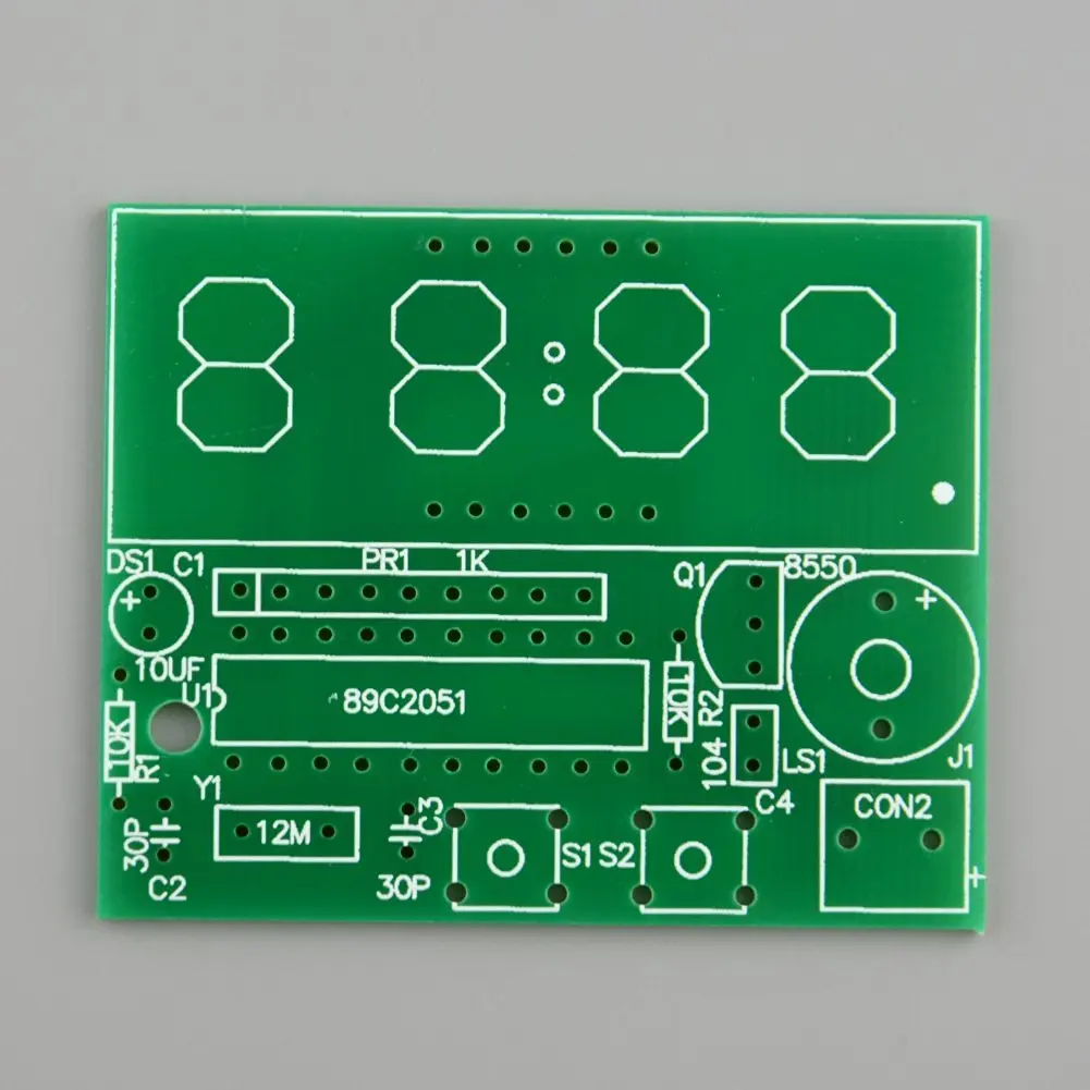 Kit orologio digitale a led AT89C2051 con display lcd 4 bit per fai da te