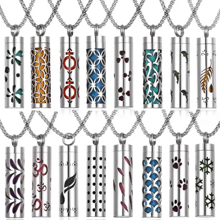 Wholesale Aromatherapy Jewelry Necklace Essential Oil Diffuser Necklace Stainless Steel Open Locket Aroma Scent Perfume Necklace