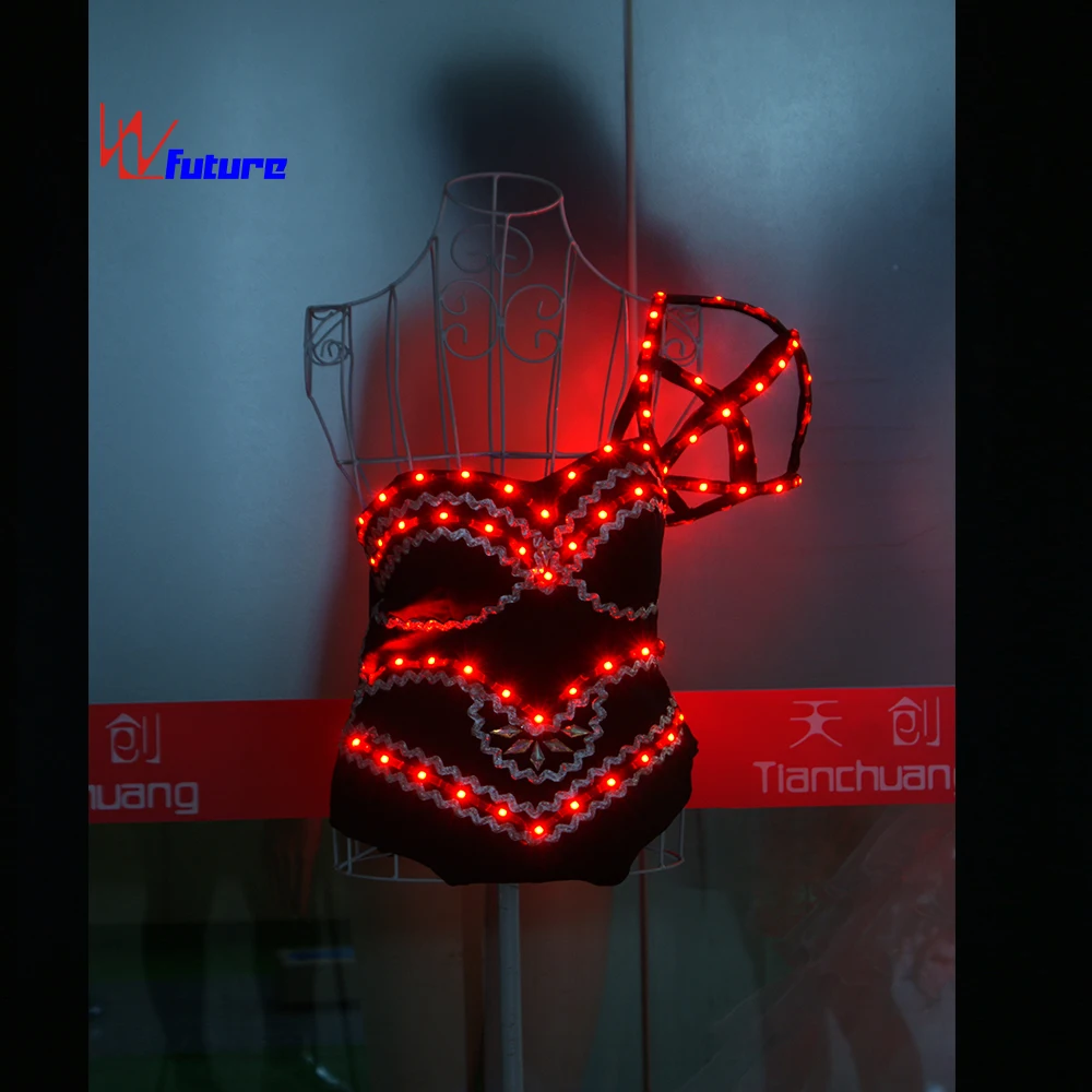 Remote Control 3D Decorative Multi Colored Corset LED Costumes,sexy Adult Sexy Dance Dress