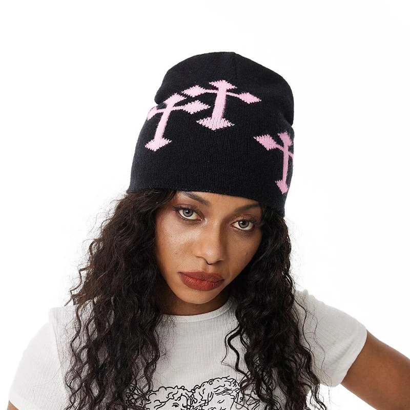y2k work cap archive beanie black cap 平成 Amazon.com: Qlauca 4Pcs Y2k Beanie Winter Knitted Graphic Beanie