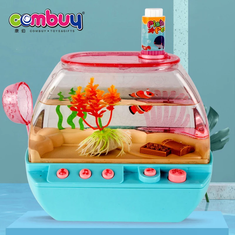 Simulation Night Light Aquarium Interactive Feeding Pet Game Kids Fish tank Toy