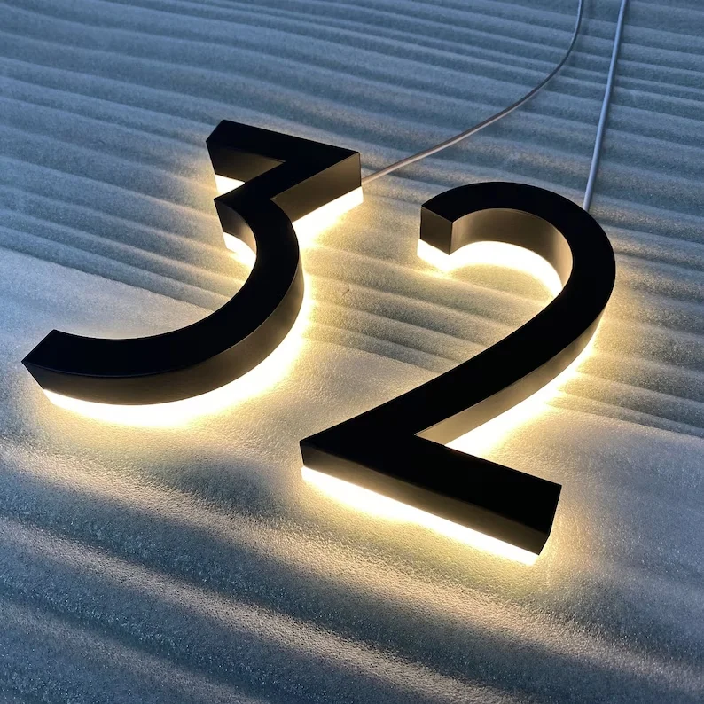 product energy saving solar house number light for advertising for apartments hotels offices cars companies hospitals-5
