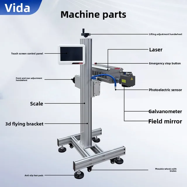 Fully Automatic Laser Coding Machine for Food Bags Expiration Date Coding High-speed Marking No Consumables Long Service Life 5