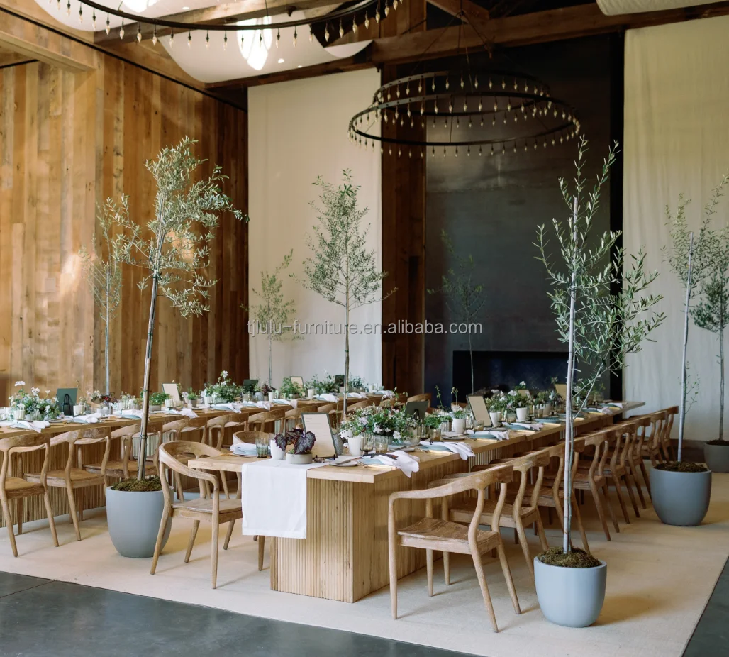 Nordic Modern Wood Chairs Stackable Banquet Chair Solid Wood Wedding