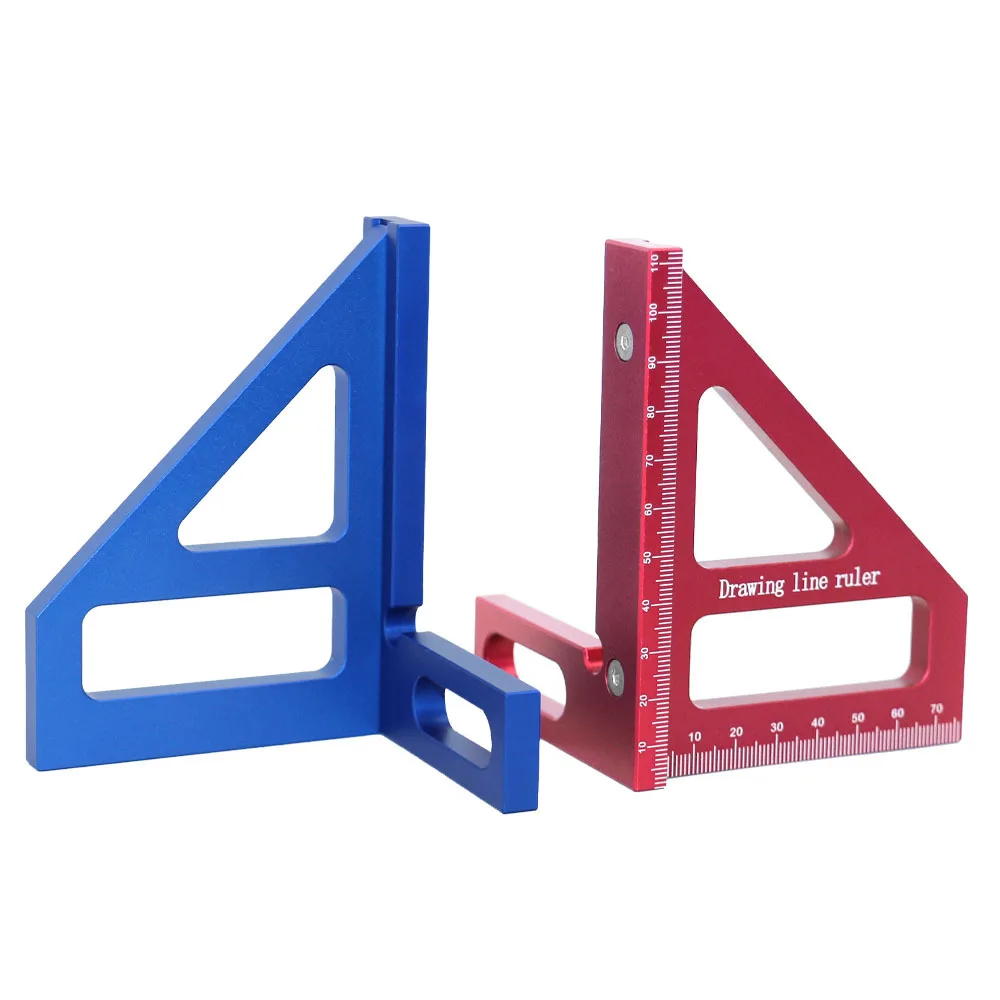 90/45 Degree Angle Ruler Tools Aluminum Alloy Woodworking Tool Locator Right Angle Gauge Woodworking Ruler