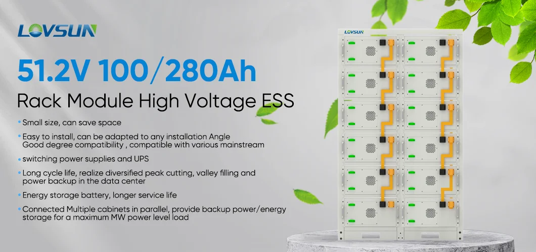 Lovsun high voltage Battery 51.2V 48V 100AH 280Ah Solar Storage 5kwh Lithium ion battery 10kwh 15kWh LiFePO4 Battery pack manufacture