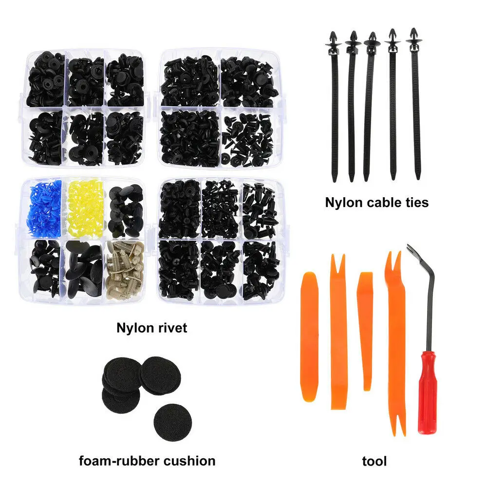 650 PCS Car Body Retainer Clips Kit - Auto Fasteners Push Trim Pins Rivets For Bumper & Trim 11 thumbnail image