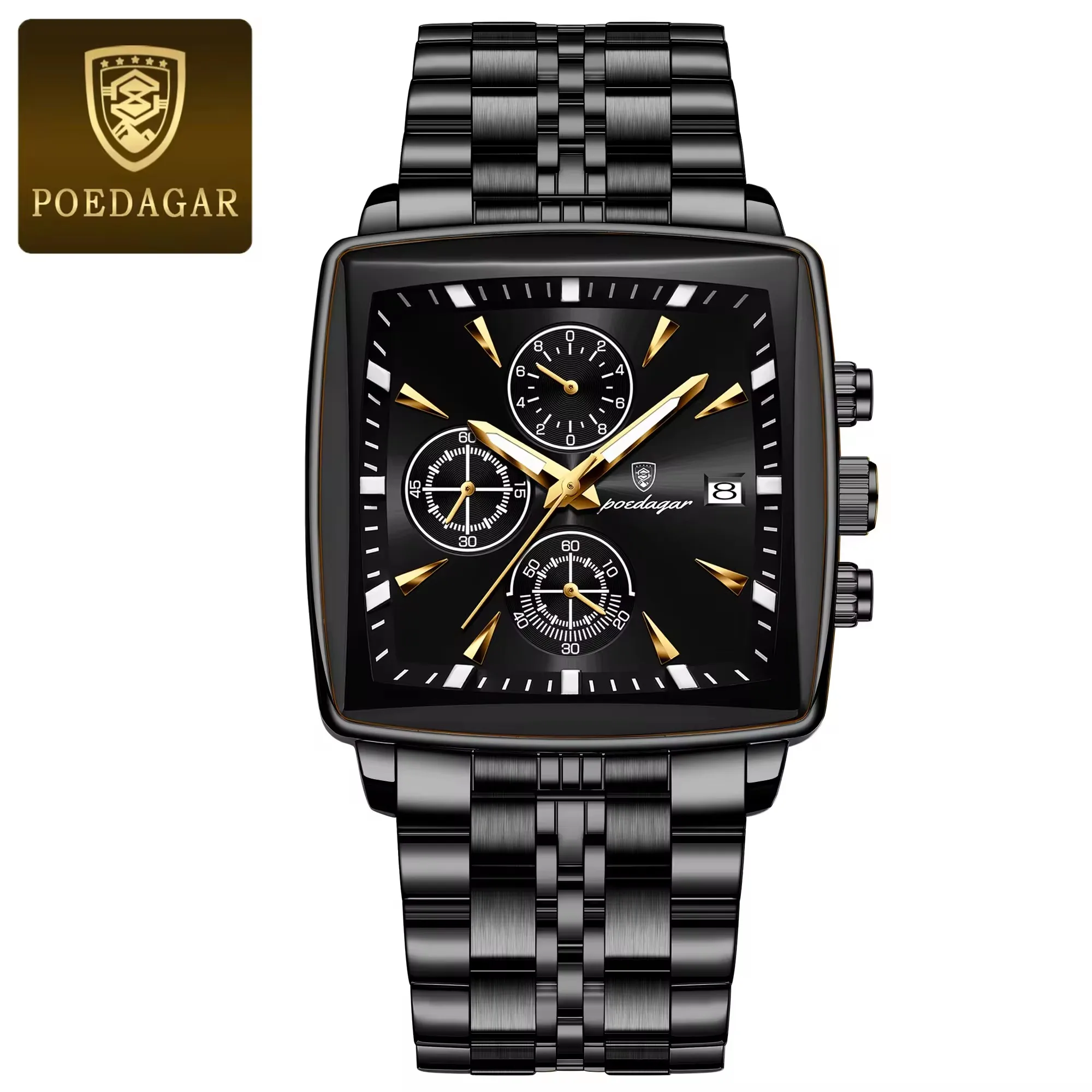 POEDAGAR Watch New Luxury Men's Quartz Watches 866 Man Wristwatch Chronograph Date Displ aperçu 7