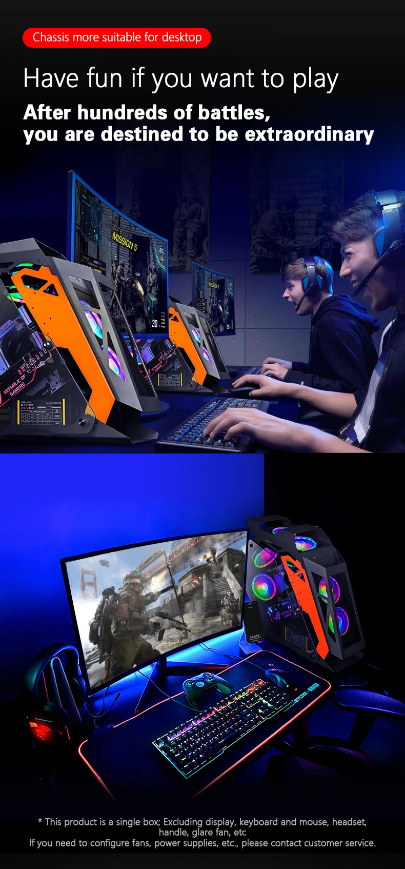 Mid Tower M-ATX Gaming Case with Tempered Glass & RGB Leds