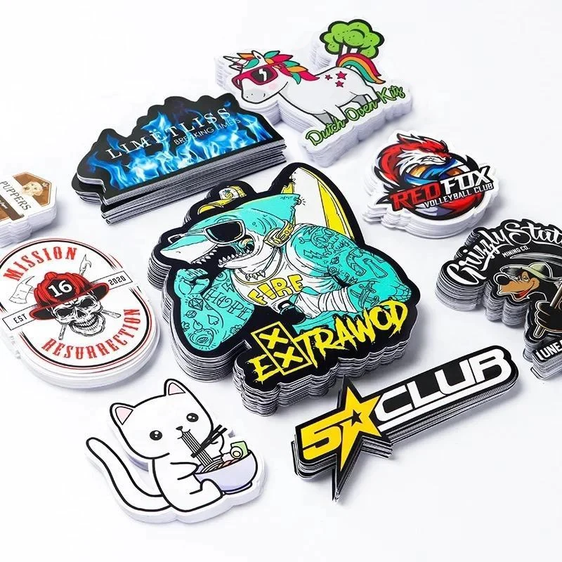 Custom Printing Die Cut Vinyl Stickers, Adhesive Waterproof PVC Label Company Logo Design Cartoon Stickers