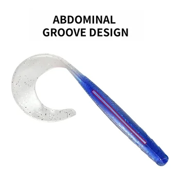 SL083-12cm 7g/pcs High Quality PVC Soft Worm with Growth Tail Swim Bait Fishing Lures for Freshwater Fish Target in Rivers – Soft Lure – view 5