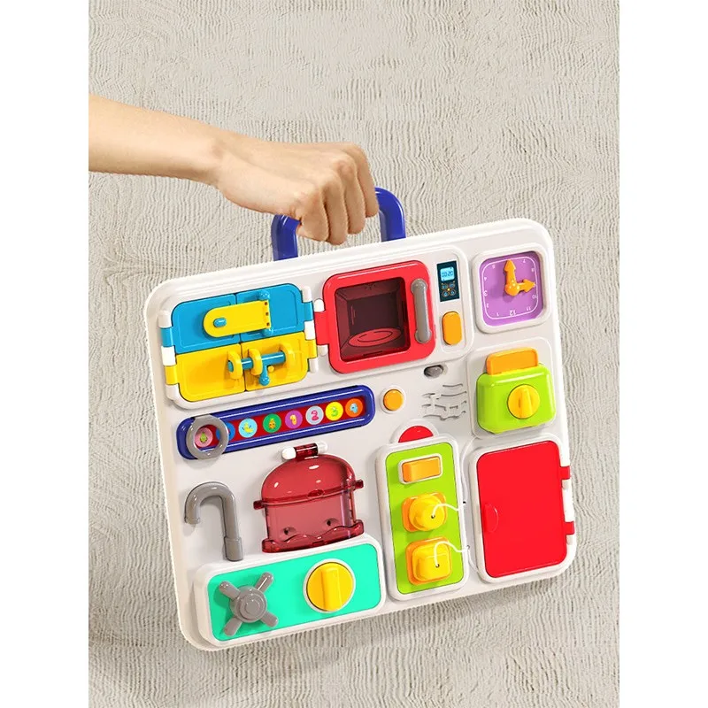 Simulation Kitchen Toy for Kids Develop Fine Motor Skills Interactive Plastic Toy Electric Busy Board Montessori