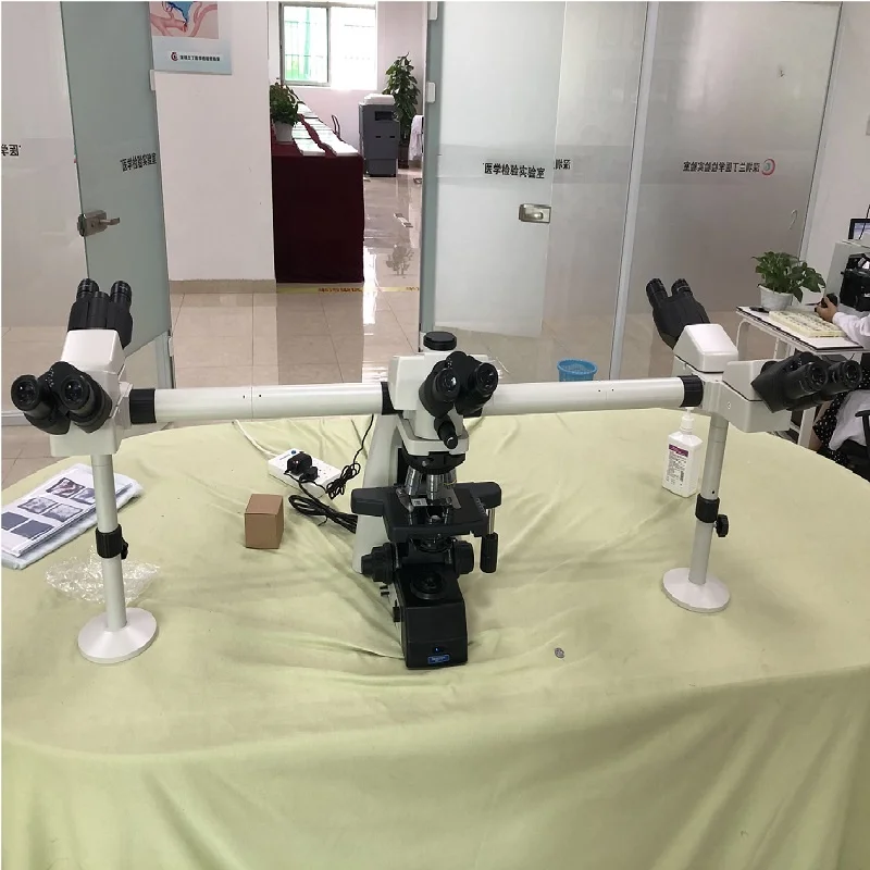 Boshida Multi-head Biological Microscope with 3 or 5 Heads or 10 Heads with Pointer for Medical Research