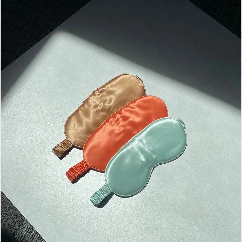 Custom Logo Private Label Satin Eyemask Luxury Polyester Satin Eye Mask