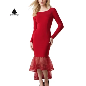 Custom OEM ODM Manufacturer Elegant Ladies Dark Brown V-neck Ribbed Midi Knitted Dress With Pleating Hem