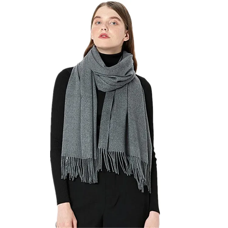 Cashmere Scarves Thick Grey Scarf Classic Cashmere Scarf Charcoal