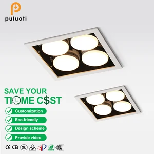 PULUOTI IP20 White Square LED Downlight 20W GX53 COB for Hotels 28W Encastrable for Home IP20 Rated Recessed Downlight 3000K