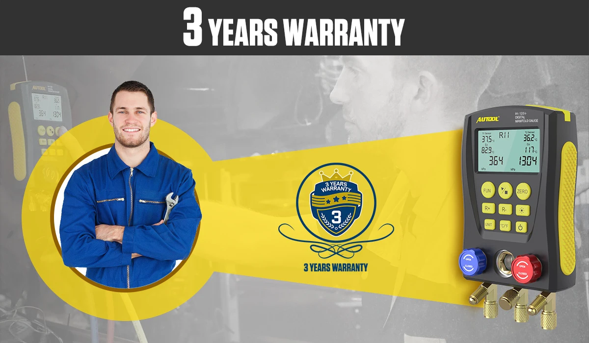 Autool Lm120+ Refrigerant Cold Medium Car Digital Manifold Meter Hvac Vacuum Pressure