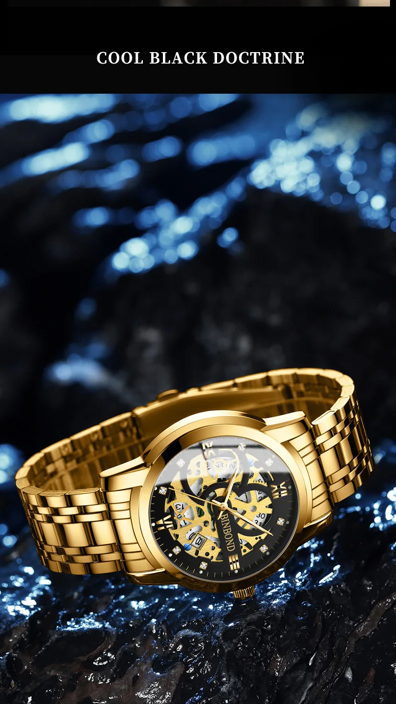 Binbond 6656 Popular Men's Quartz Watches 3ATM Waterproof Week Auto Date High Quality Watch Fashion Luminous Hands Wristwatches