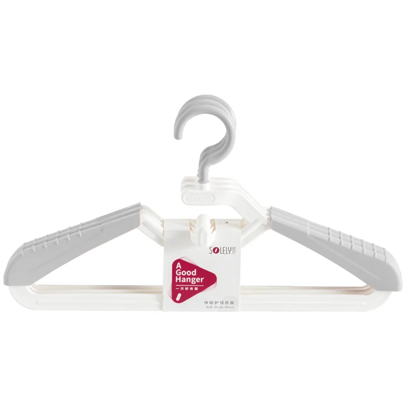 SOLELY Factory's Hot sale Adjustable stackable Clothes Hanger with Collar Protection Wardrobe Balcony Bathroom Living room