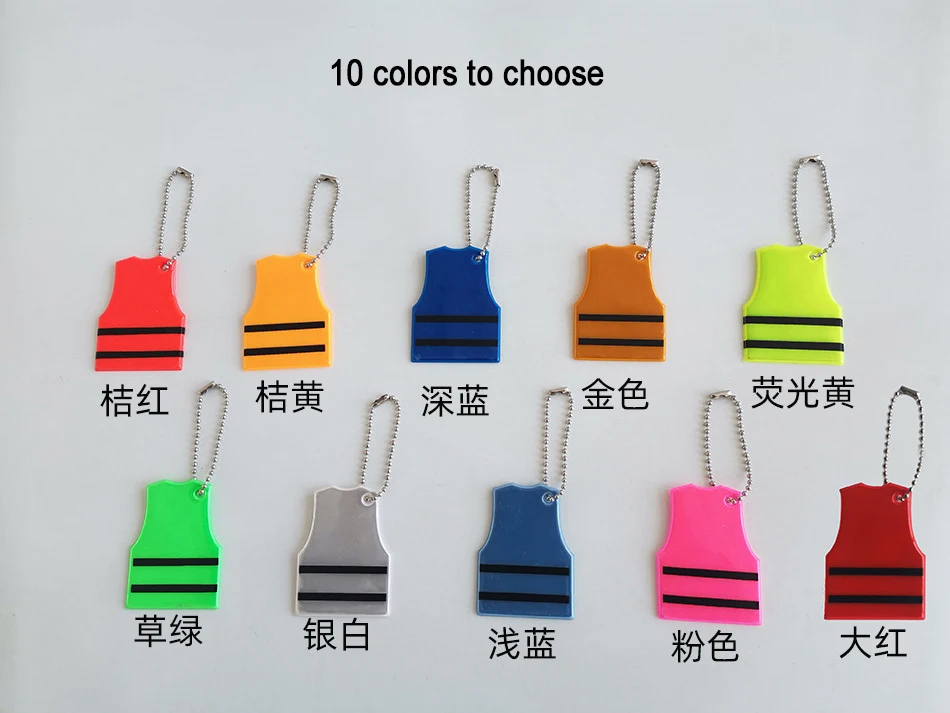 Yellow Bag Tags Vest Shirt Shape Charms Reflector Soft Pvc Reflective