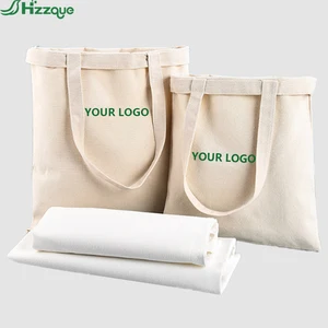 Wholesale Custom Print Logo Cheap Reusable Shopping Bags Plain White Blank Cotton Canvas Tote Bag With Customized