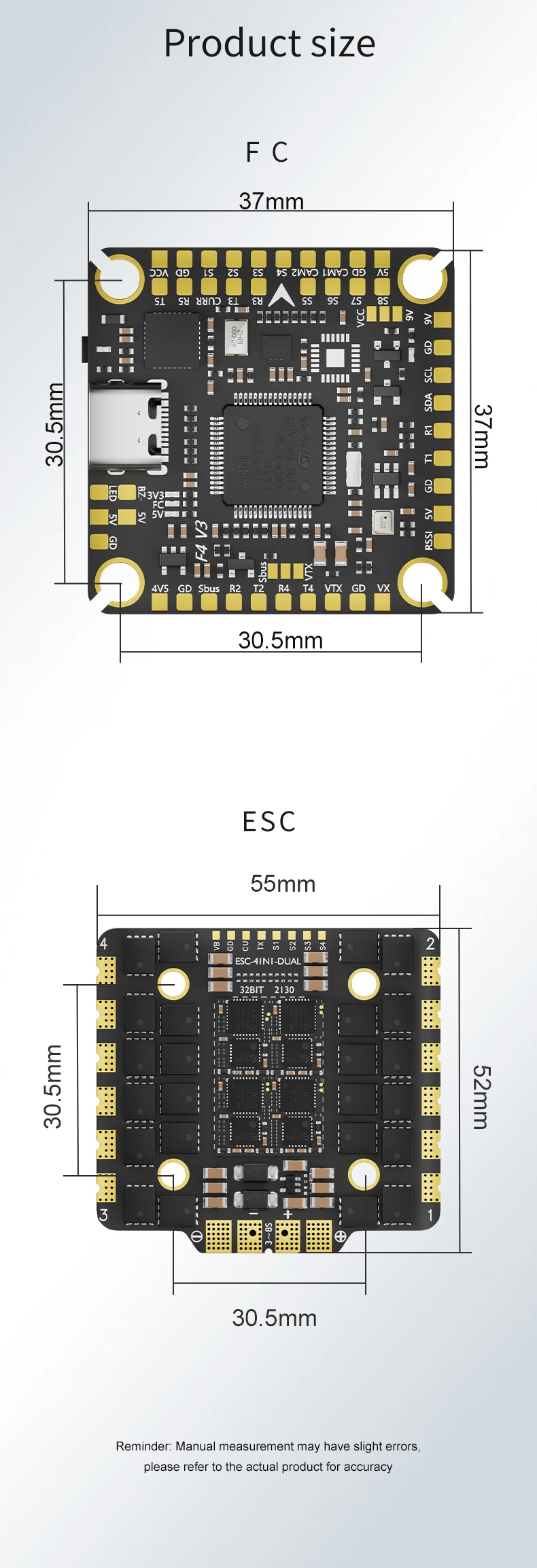 F4100 V3 Stack 100A AM32 ESC 8S STM32F405 ICM42688P for Heavy Lift FPV Drones 7 to 10inch Frames Hcd46a5bd74f643b3a0ba10a17573f4da9
