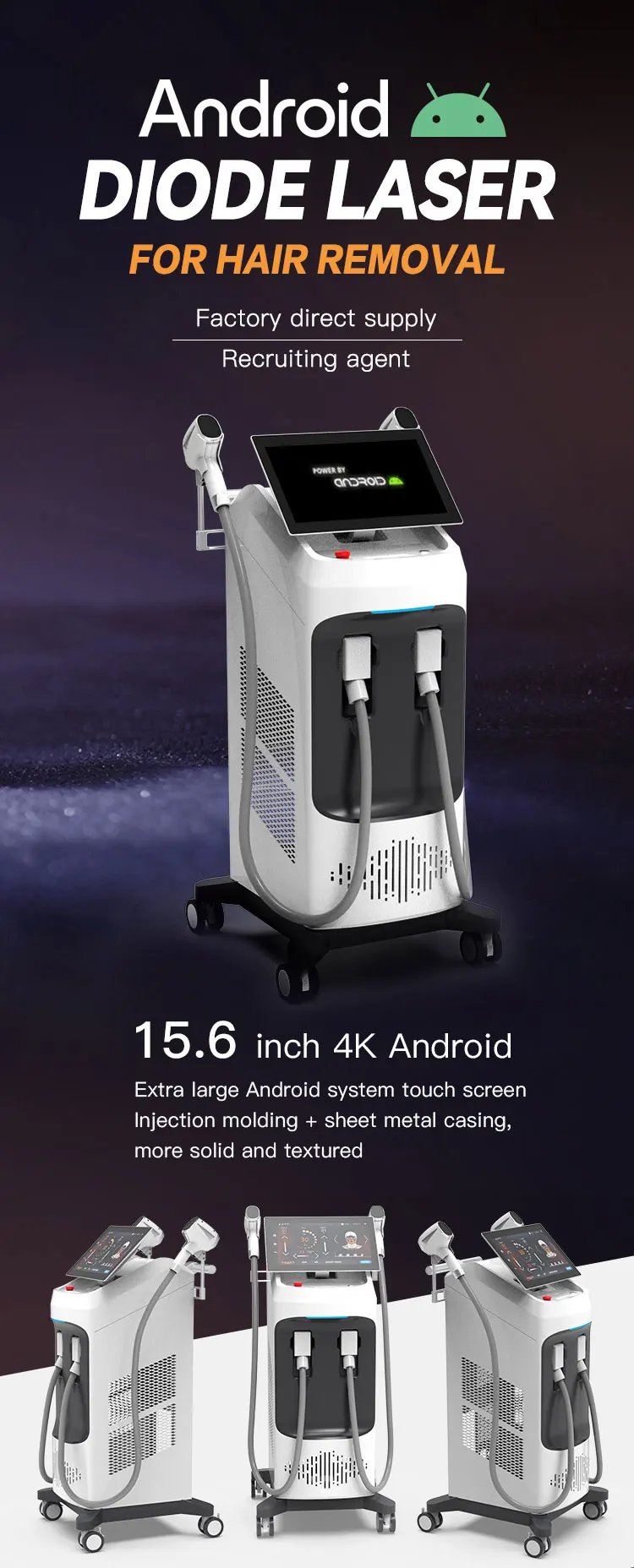 Professional Ce 808 Hair Removal Laser Machine Hair Removal Ice