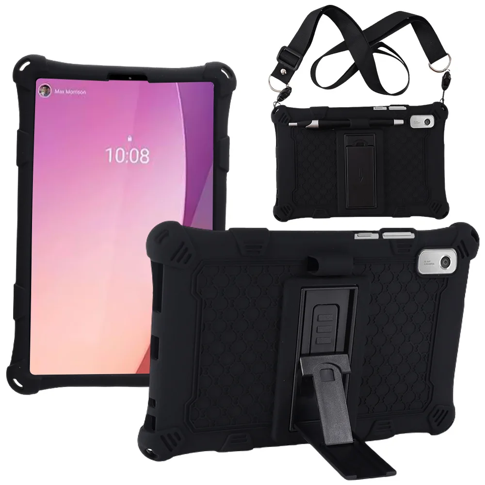 Tablet case for ipad Pro 11 inches Black silicone flat protective housing bracket with shoulder strap ALF-151 Laudtec