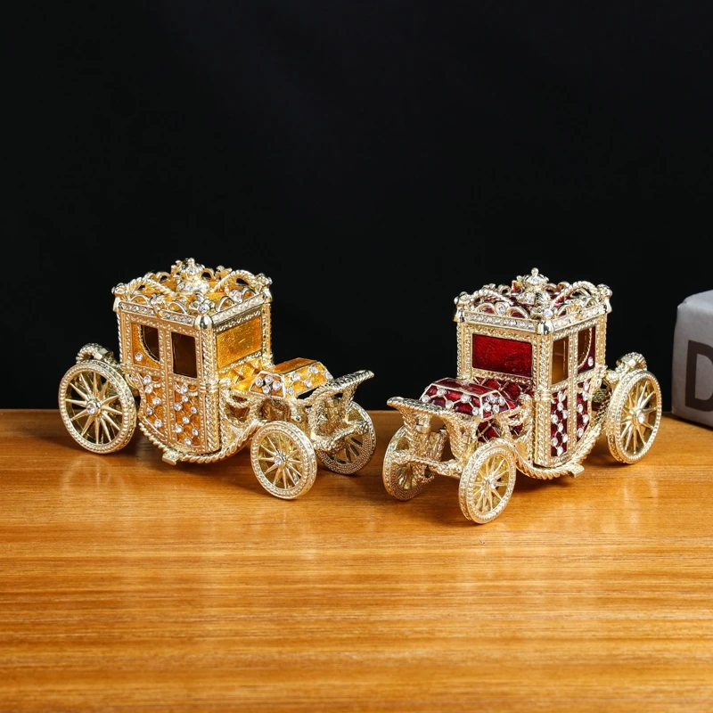 根付　アンティーク SHINNYGIFTS Carriage Box - Vintage Metal Enamel Jewelry Gift Box