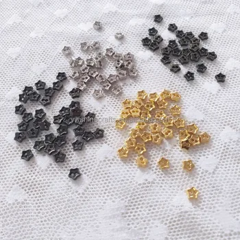50pcs/bag 4mm Metal Mini Star Buttons 2 Holes Tiny Baby Doll Clothes Sewing Accessories DIY Crafts Scrapbooking
