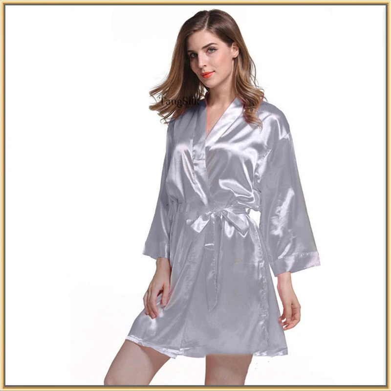 Sexy Women Short Pajama Silk Nightgown Satin Silk Brides Robe Nightgown Robes