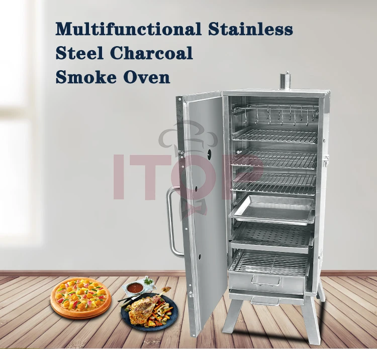 Industrial Meat Charcoal Smokers Fire Meat Smoking Oven Multi Purpose
