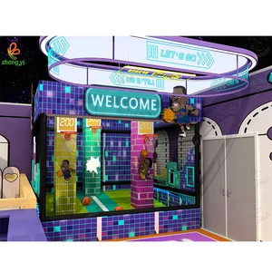 Customized Indoor Playground Equipment Trampoline Park Attraction for Adult Games Interactive Basketball with Electronic Boar
