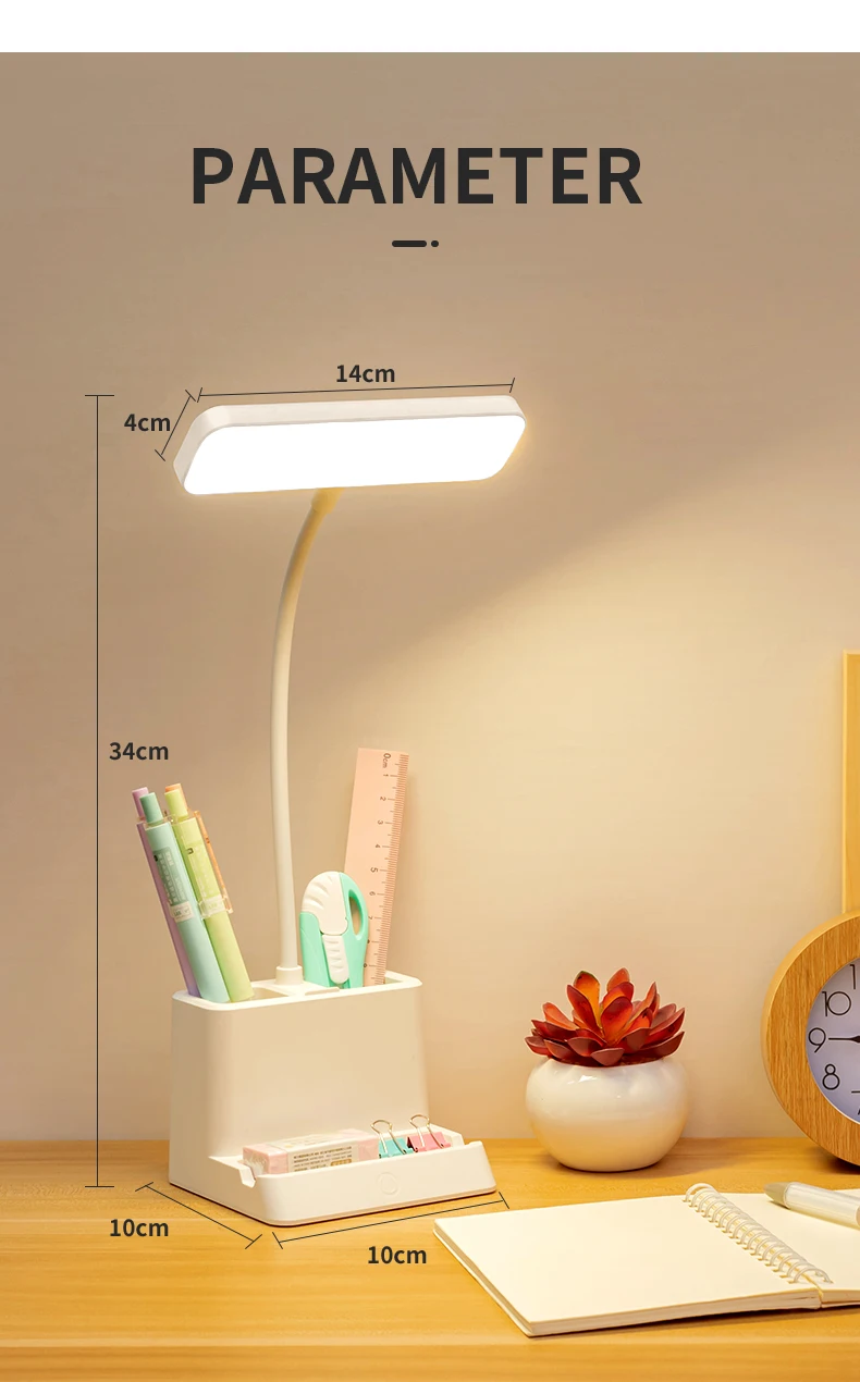 Yolomo Desk Lamp Led Rechargeable Pen Holder Touch Control Light